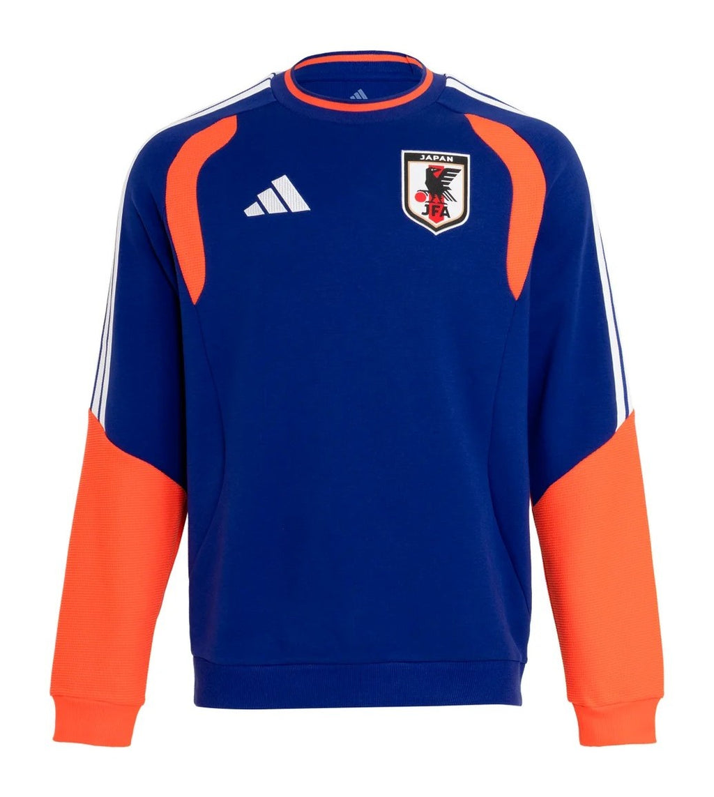 Japan 2026 training sweatshirt front in blue and orange