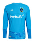 LA Galaxy 2026 blue goalkeeper shirt front, long sleeves