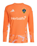 LA Galaxy 2026 orange goalkeeper shirt front, long sleeves