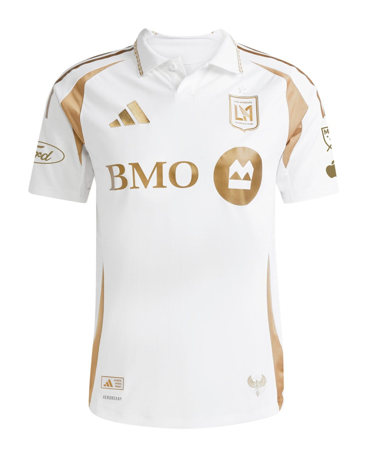 Los Angeles FC 2026 away shirt front, white with gold trim