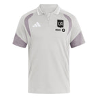 Los Angeles FC 2026 grey travel polo shirt front with white collar