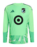 Minnesota United 2026 mint goalkeeper shirt front with black bullseye