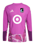 Minnesota United 2026 pink goalkeeper shirt front with purple sleeves