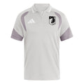 Minnesota United 2026 travel polo shirt front, light grey with white collar
