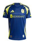 Nashville SC 2026 away shirt front, navy Heart of Nashville kit with gold stripes
