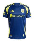 Nashville SC 2026 away shirt front, navy Heart of Nashville kit with gold stripes