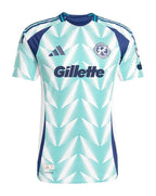 New England Revolution 2026 away shirt front, green and white pine pattern