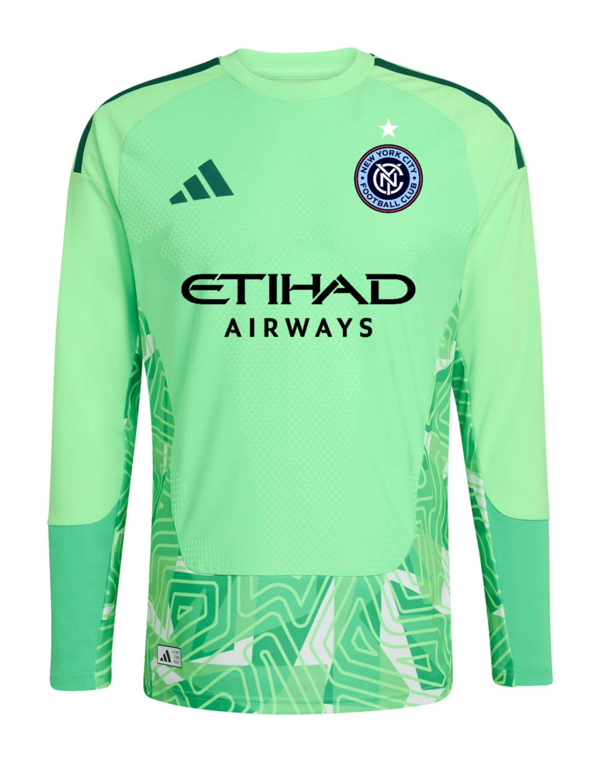 New York City FC 2026 mint goalkeeper shirt front, long sleeves