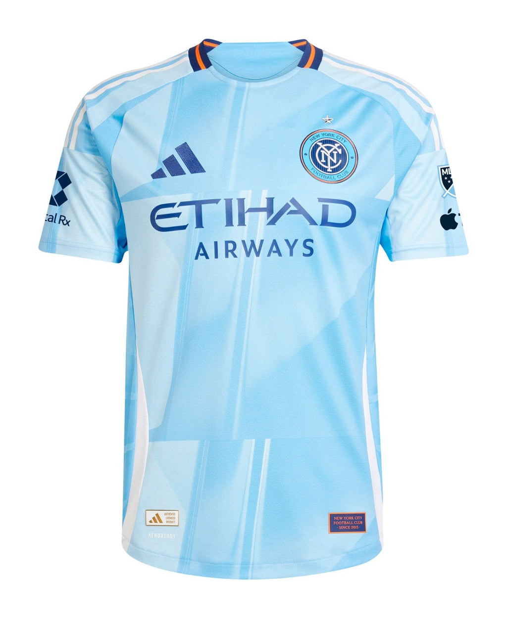 New York City FC 2026 home shirt front, sky blue Excelsior kit