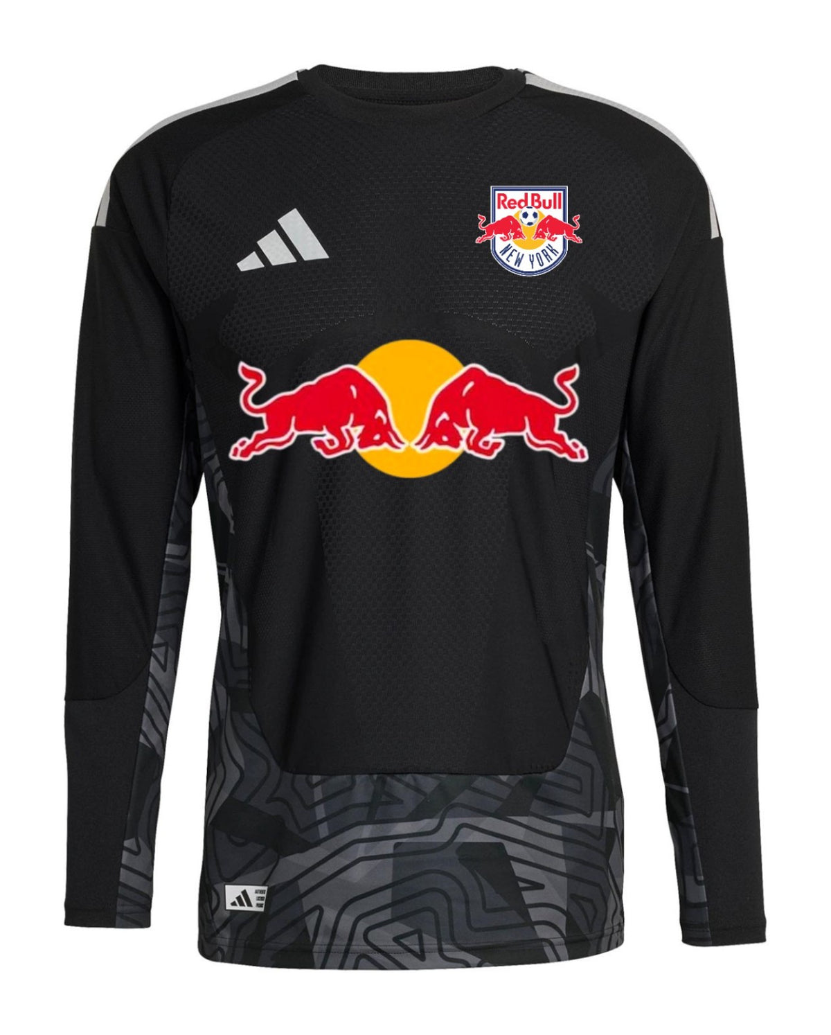 New York Red Bulls 2026 black goalkeeper shirt front, long sleeves