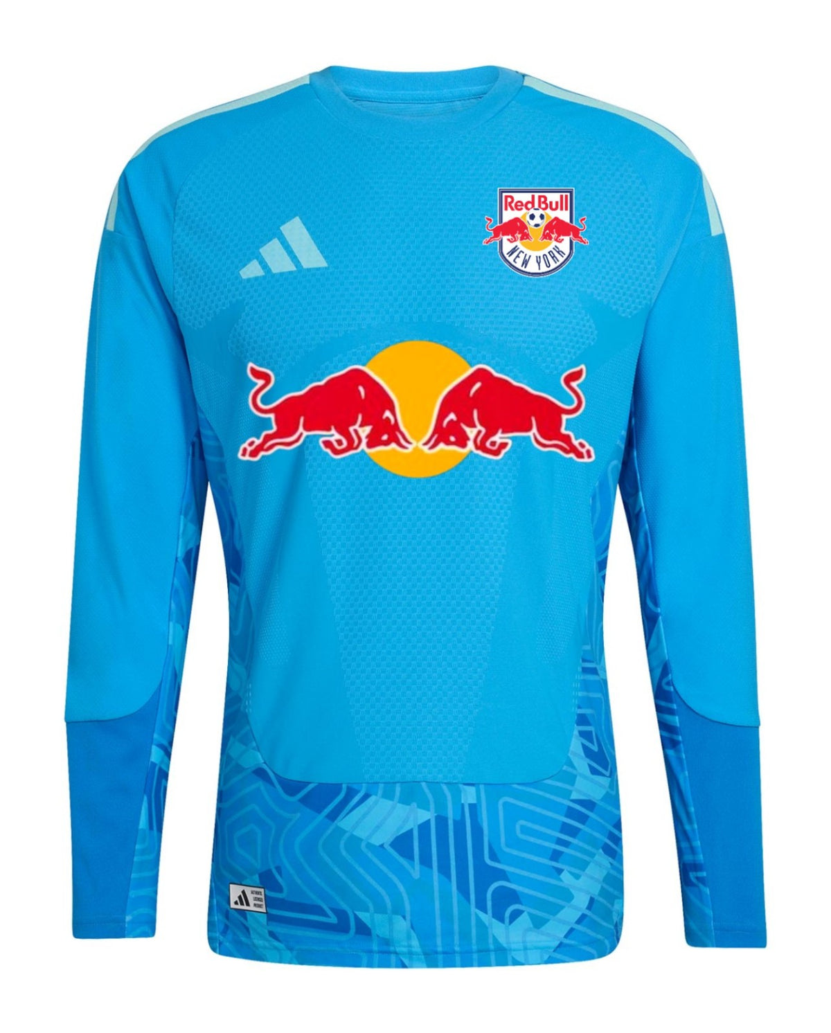 New York Red Bulls 2026 blue goalkeeper shirt front, long sleeves