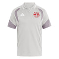 New York Red Bulls 2026 travel polo shirt front, light grey with white collar