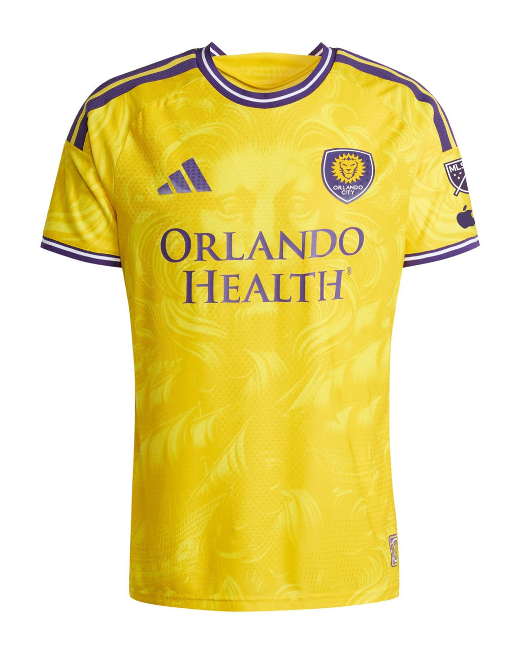 Orlando City 2026 away shirt front, yellow Sunken Treasure kit