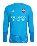 Orlando City 2026 blue goalkeeper shirt front, long sleeves
