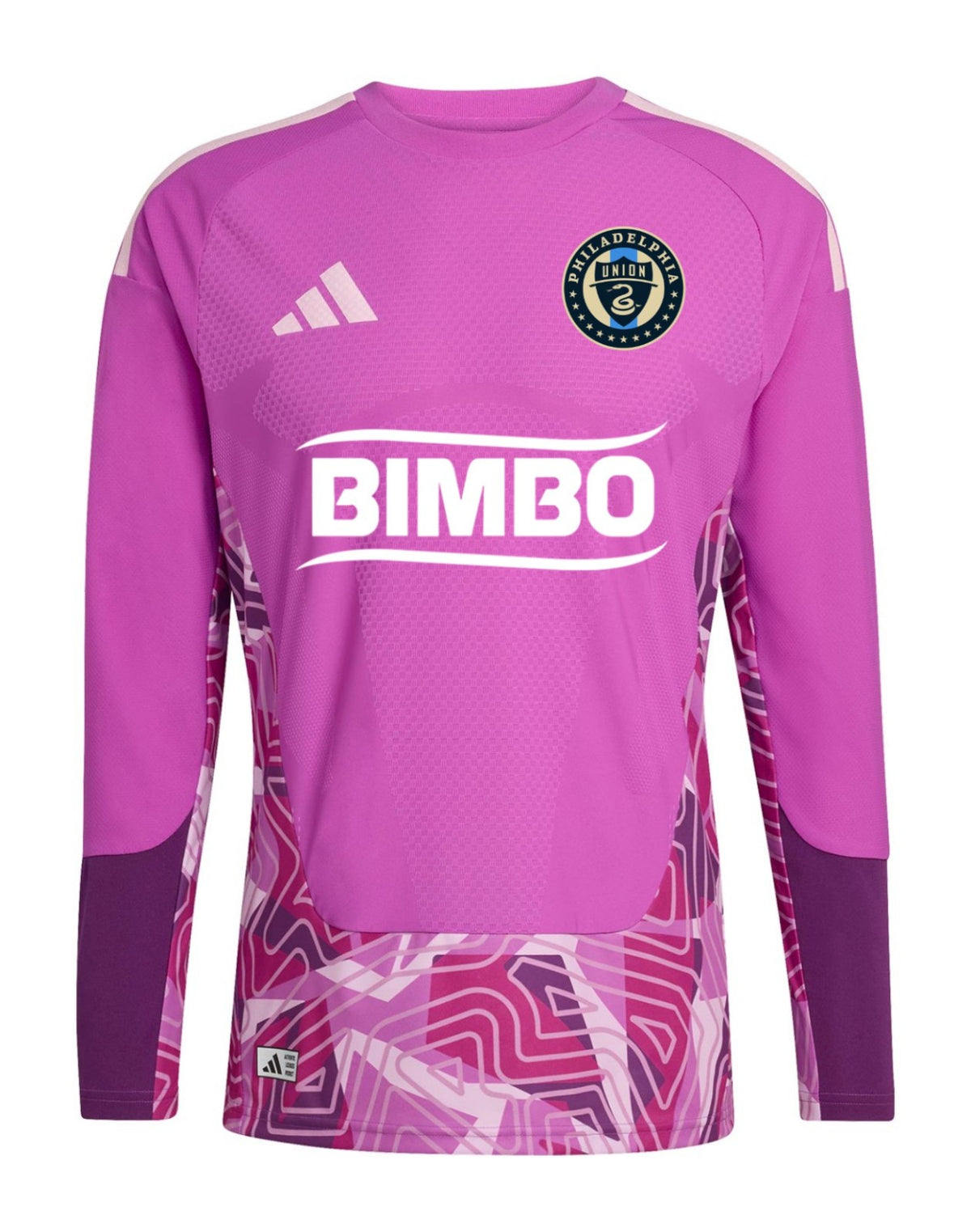 Philadelphia Union 2026 pink goalkeeper shirt front, long sleeves