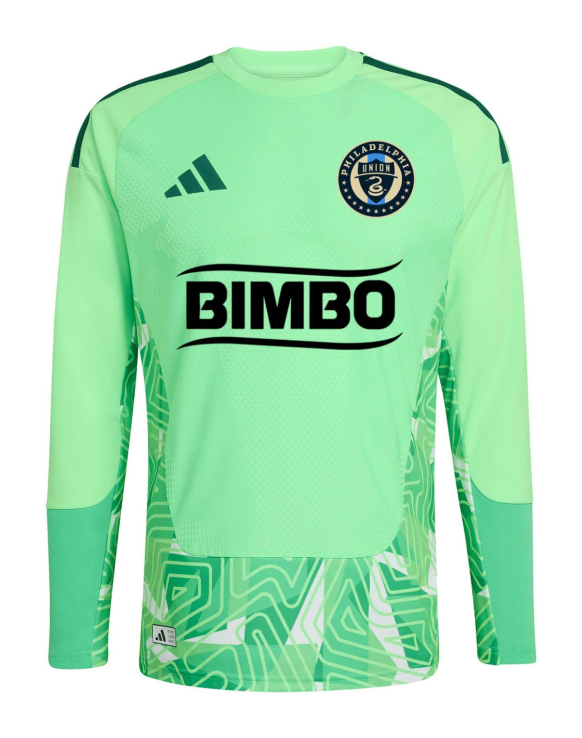 Philadelphia Union 2026 green goalkeeper shirt front, long sleeves