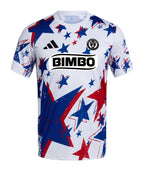 Philadelphia Union 2026 pre-match Americana shirt front, white with red and blue stars