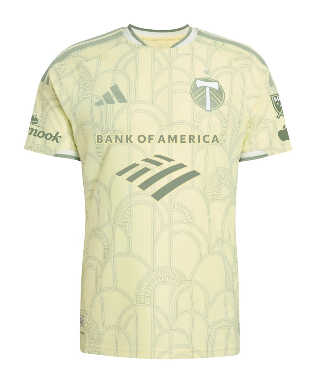 Portland Timbers 2026 away shirt front, yellow Civic Stadium kit