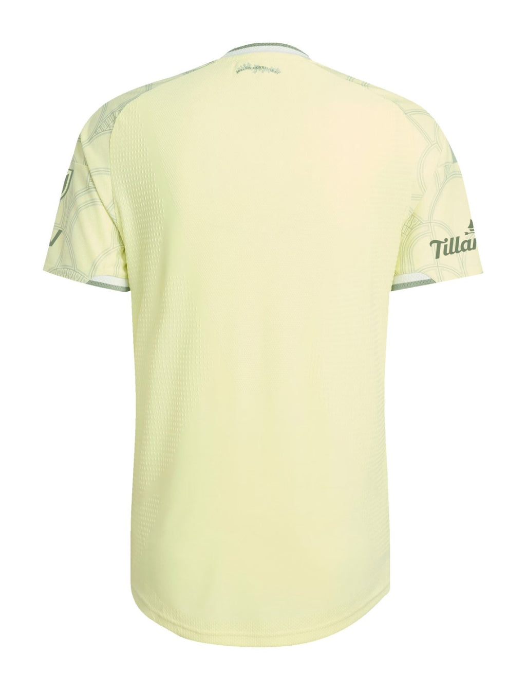 Portland Timbers 2026 away shirt back view in yellow