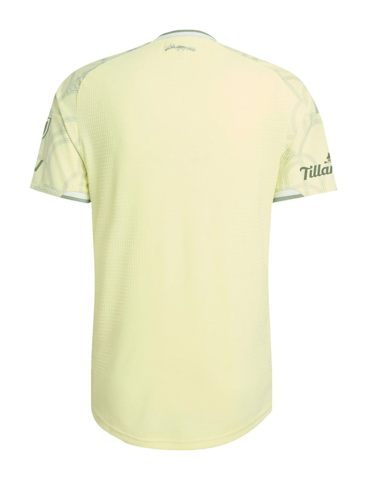 Portland Timbers 2026 away shirt back view in yellow