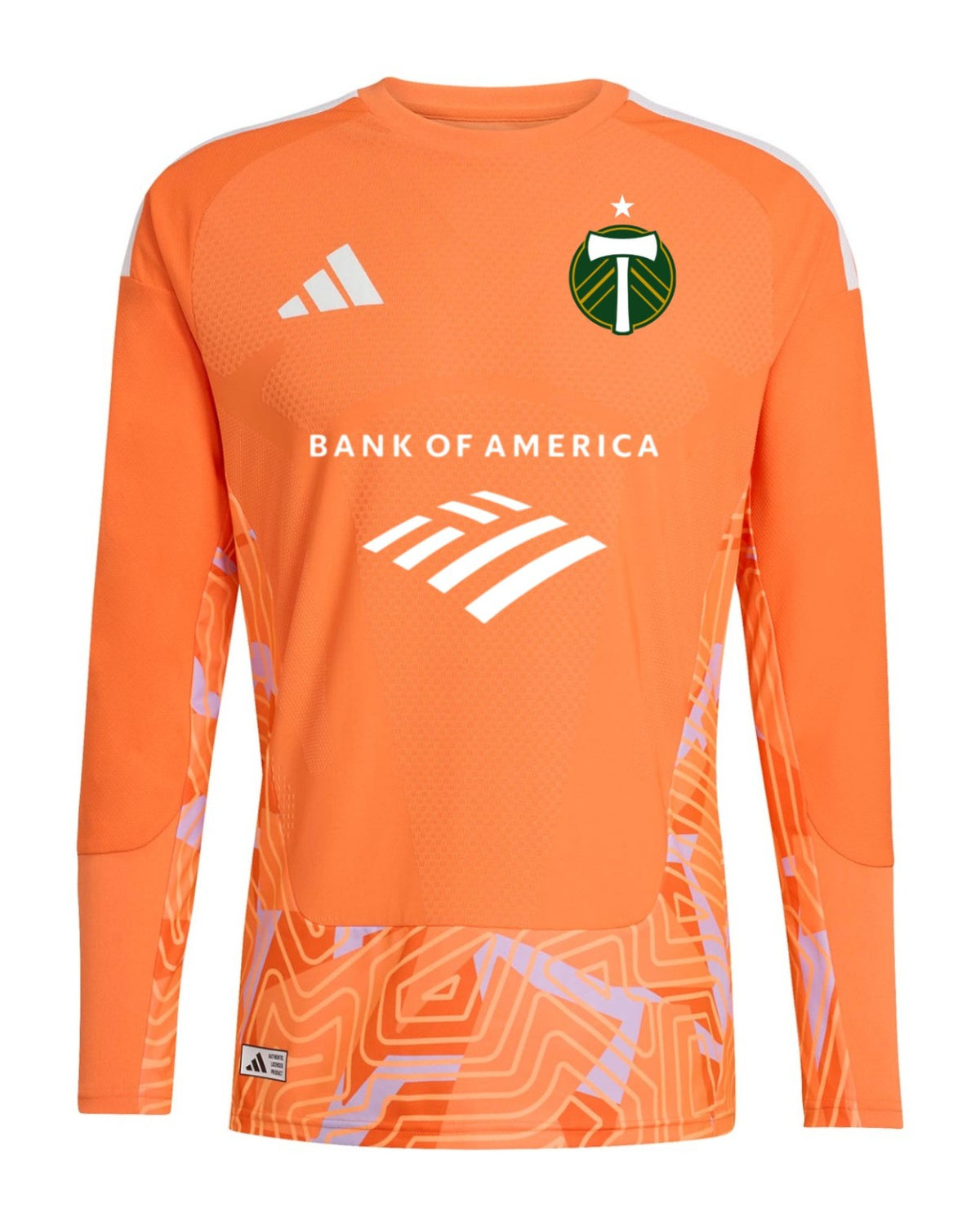 Portland Timbers 2026 orange goalkeeper shirt front, long sleeves