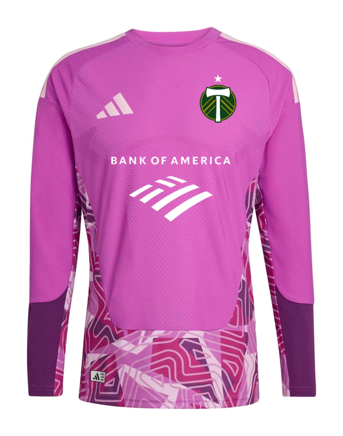 Portland Timbers 2026 pink goalkeeper shirt front, long sleeves