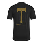 Portland Timbers 2026 black travel shirt back with gold axe