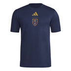 Real Salt Lake 2026 navy training shirt front with gold crest