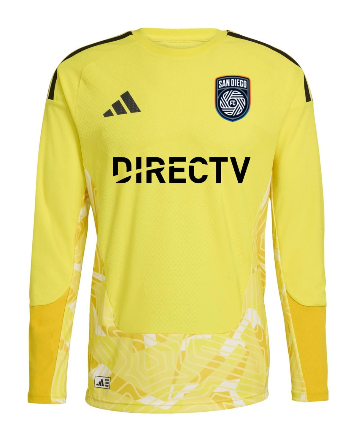 San Diego FC 2026 yellow goalkeeper shirt front, long sleeves