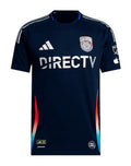 San Diego FC 2026 home shirt front, navy State of Flow kit with chrome crest