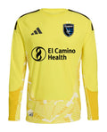 San Jose Earthquakes 2026 yellow goalkeeper shirt front, long sleeves