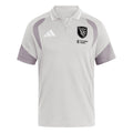 San Jose Earthquakes 2026 travel polo shirt front, light grey with white collar