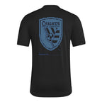 San Jose Earthquakes 2026 black travel shirt back with large crest