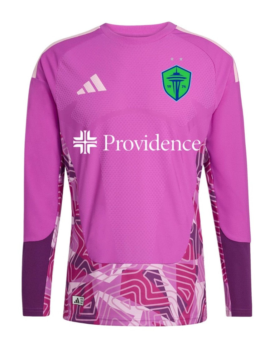 Seattle Sounders FC 2026 pink goalkeeper shirt front, long sleeves
