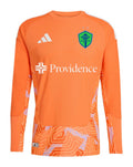 Seattle Sounders FC 2026 orange goalkeeper shirt front, long sleeves