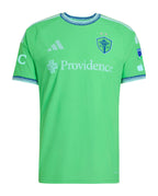 Seattle Sounders FC 2026 home shirt front, Rave Green Evergreen State kit