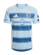 Sporting Kansas City 2026 home shirt front, One KC kit with blue hoops