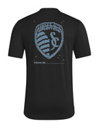 Sporting Kansas City 2026 travel shirt back with large crest outline