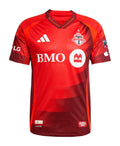 Toronto FC 2026 home shirt front, red Club kit with three shades of red
