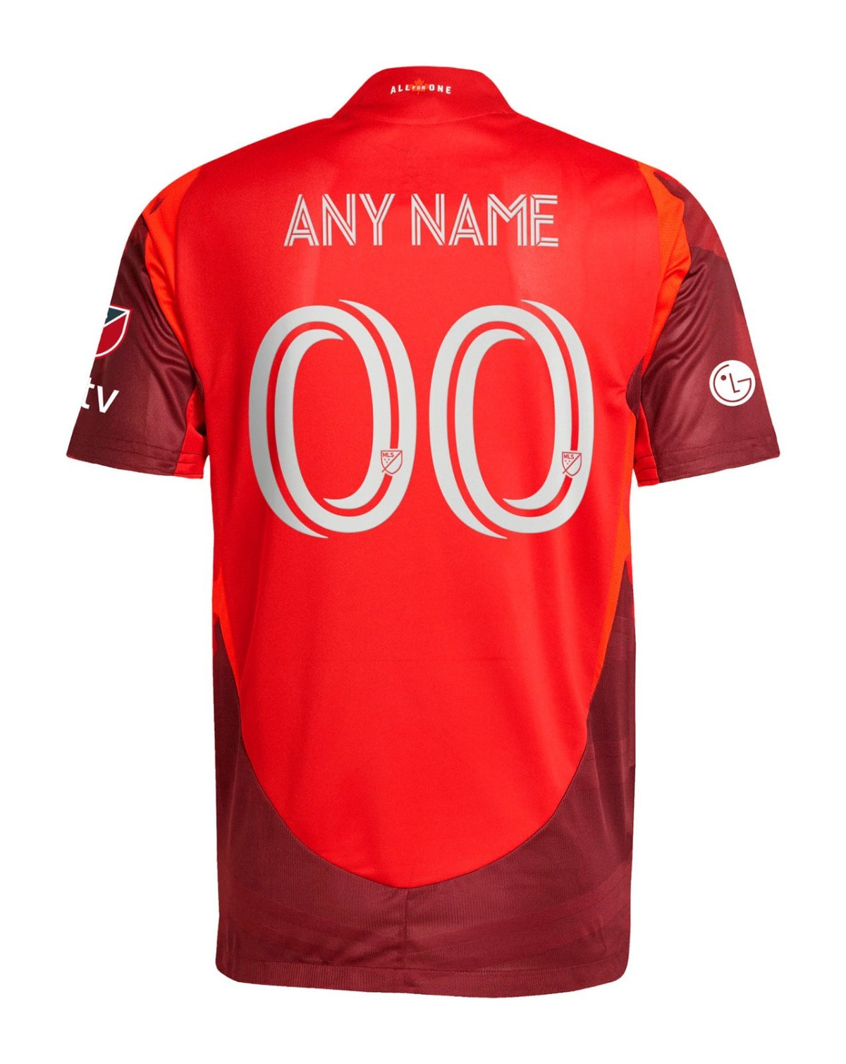 Toronto FC 2026 home shirt back view, red