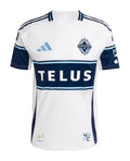 Vancouver Whitecaps 2026 home shirt front, white Peak kit with navy hoop