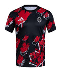 Vancouver Whitecaps 2026 pre-match shirt front, black with red maple leaves