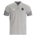Vancouver Whitecaps 2026 travel polo shirt front in light grey
