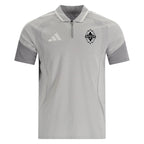 Vancouver Whitecaps 2026 travel polo shirt front in light grey