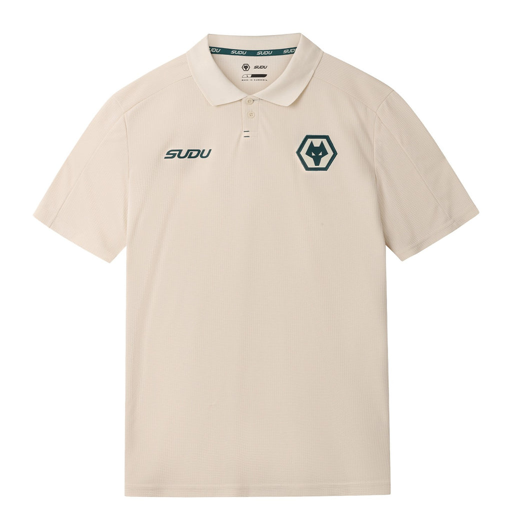 Wolves 2026-27 cream travel polo shirt front